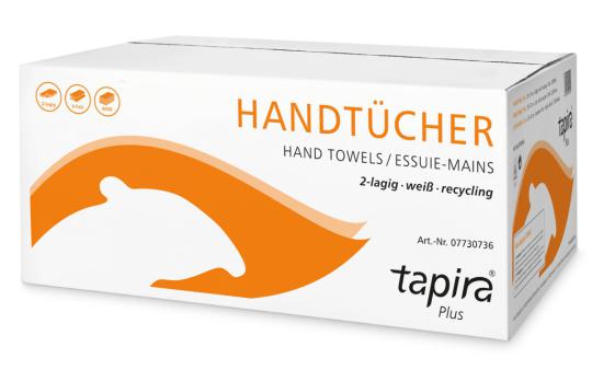 Handtücher tapira 2-lagig V-Falz - weiß - 25x23 cm