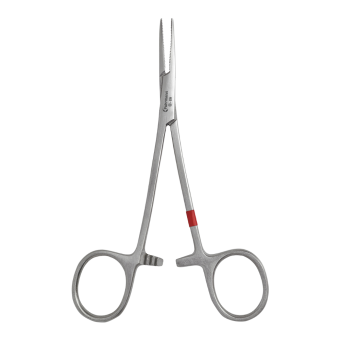 Einmal-Klemme Mosquito - 12,5 cm, fein,gebogen, anat.