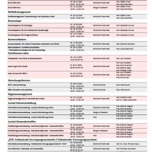 Schulungsübersicht 2 HJ 2024 nach Themen