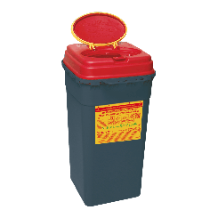 Multi-Safe - Kanülen-Entsorgungsbox Recycling euroMatic® /  6 L /  eckig /  oval /  grau/rot /  1 Stück