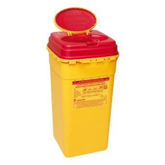 Multi-Safe - Kanülen-Entsorgungsbox euroMatic® /  6 L /  eckig /  oval /  gelb/rot /  1 Stück
