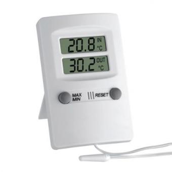TFA Elektronisches Minima-Maxima-Thermometer, weiß 