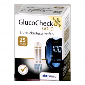 GlucoCheck GOLD Blutzuckerteststreifen 25 Stück