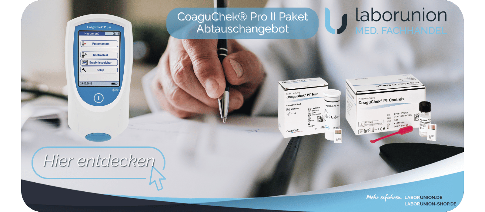 3. Startseite Aktion Coaguchek Abtausch
